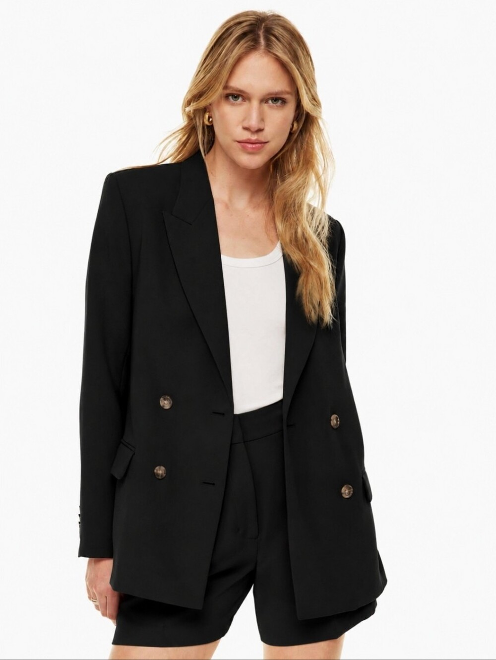 Aritzia Wilfred Black Destiny Double Breasted Crepe Blazer *archived style* READ